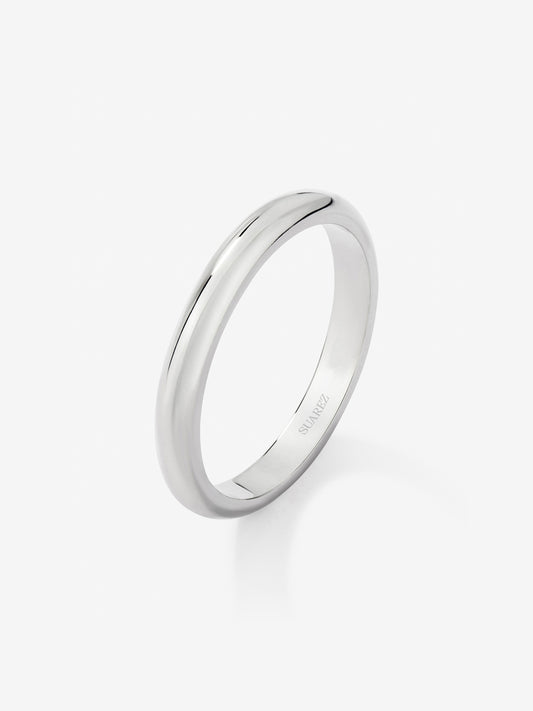 Alianza de boda de oro blanco de 18K