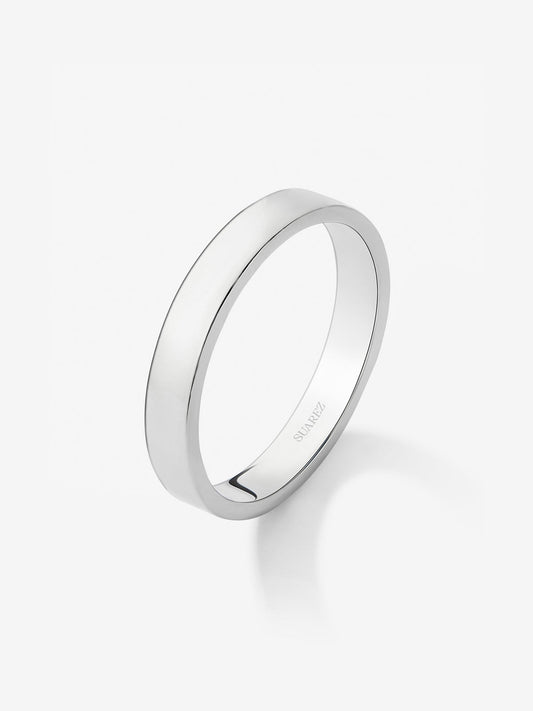 Alianza de boda de oro blanco de 18K