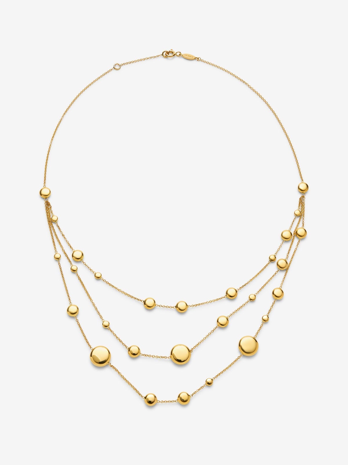 Collar triple de oro amarillo de 18K