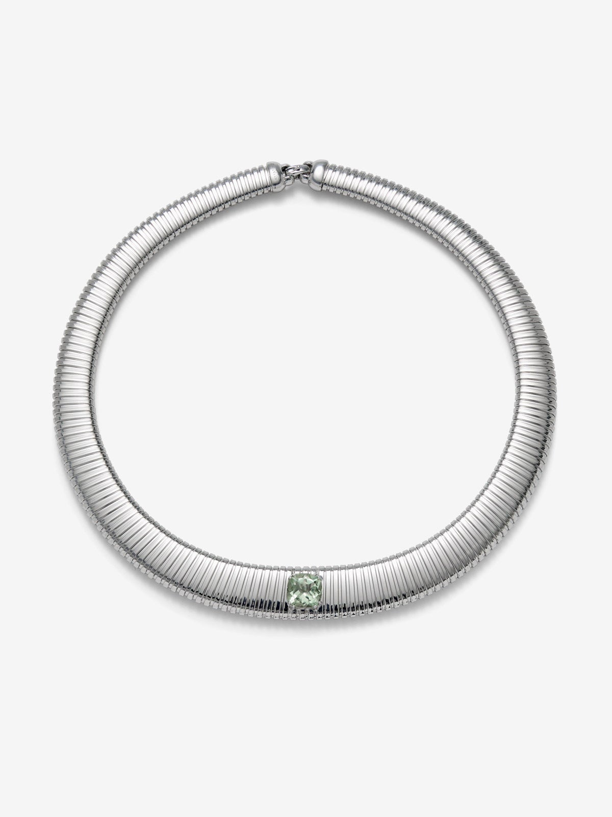 Collar tubogas de plata 925 con amatista verde