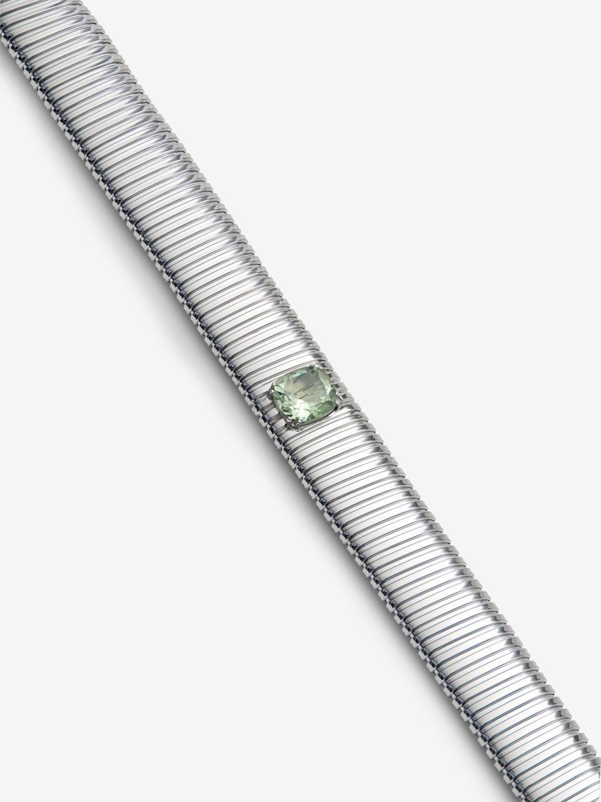 Collar tubogas de plata 925 con amatista verde