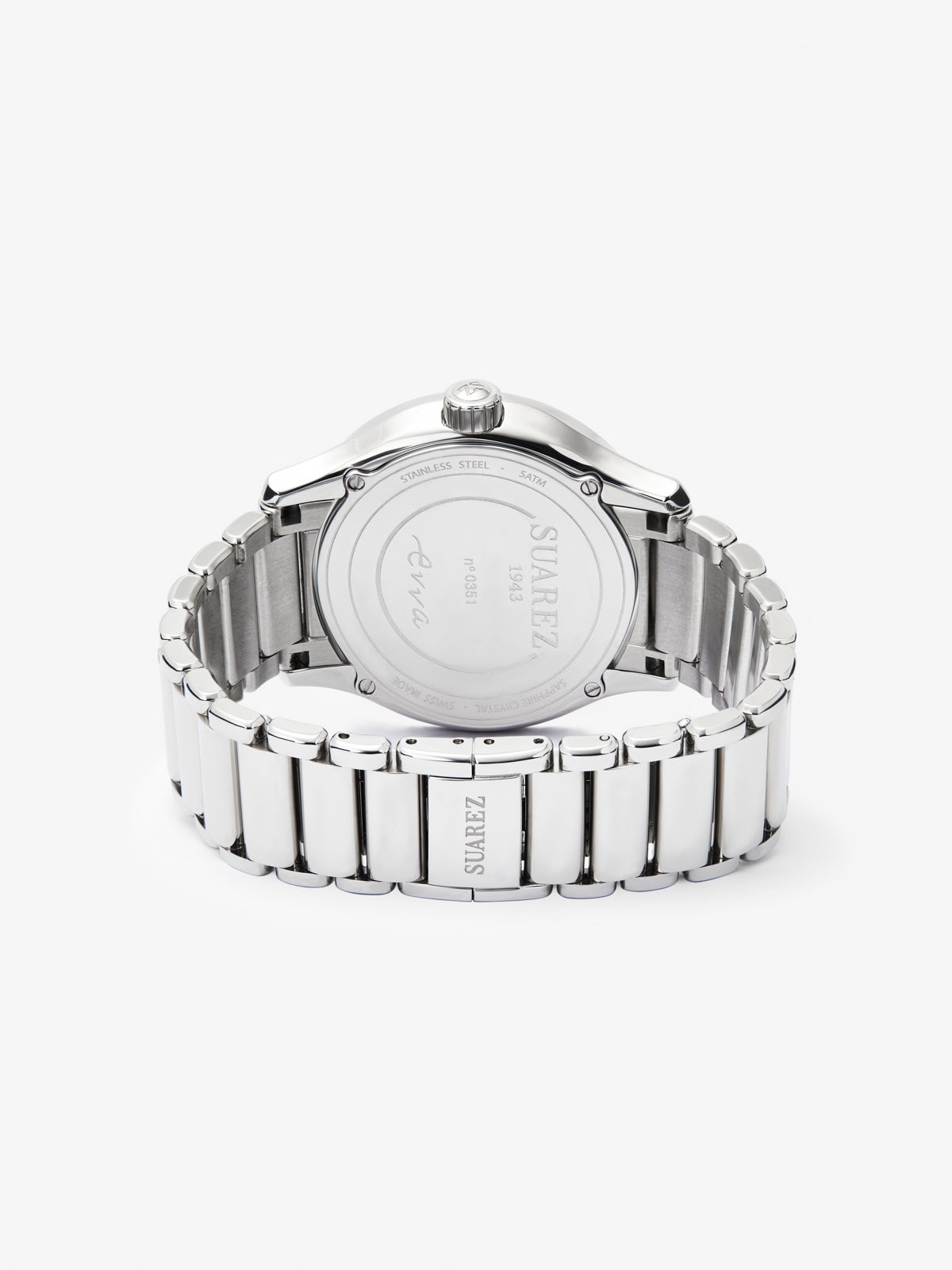 Reloj de acero inoxidable y cristal de zafiro con movimiento de cuarzo