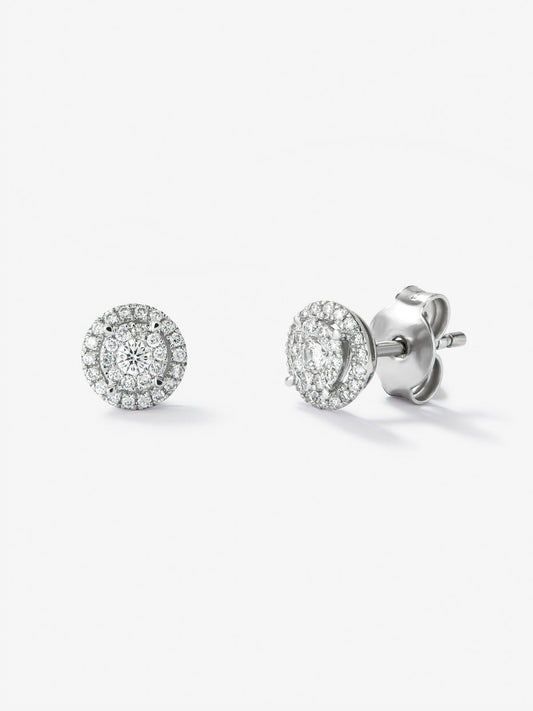 Pendientes de oro blanco de 18kt con diamantes