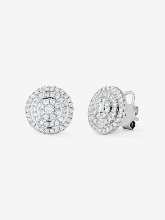 Pendientes de oro blanco de 18K con diamantes en pavé