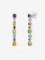 Pendientes largos de plata 925 con gemas multicolor