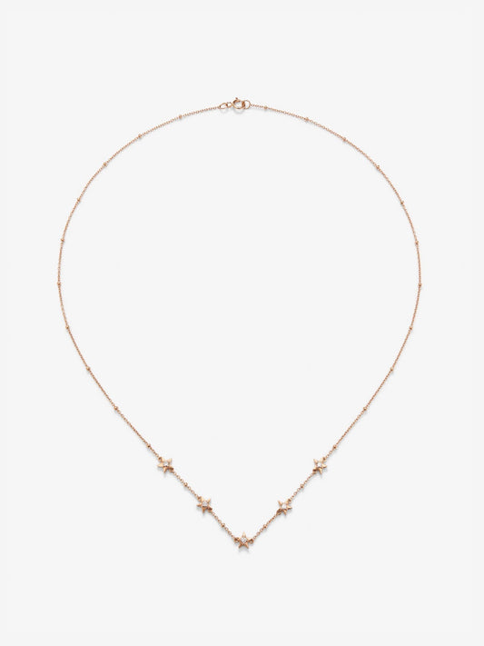 Colgante con estrellas de oro rosa de 18kt con diamantes