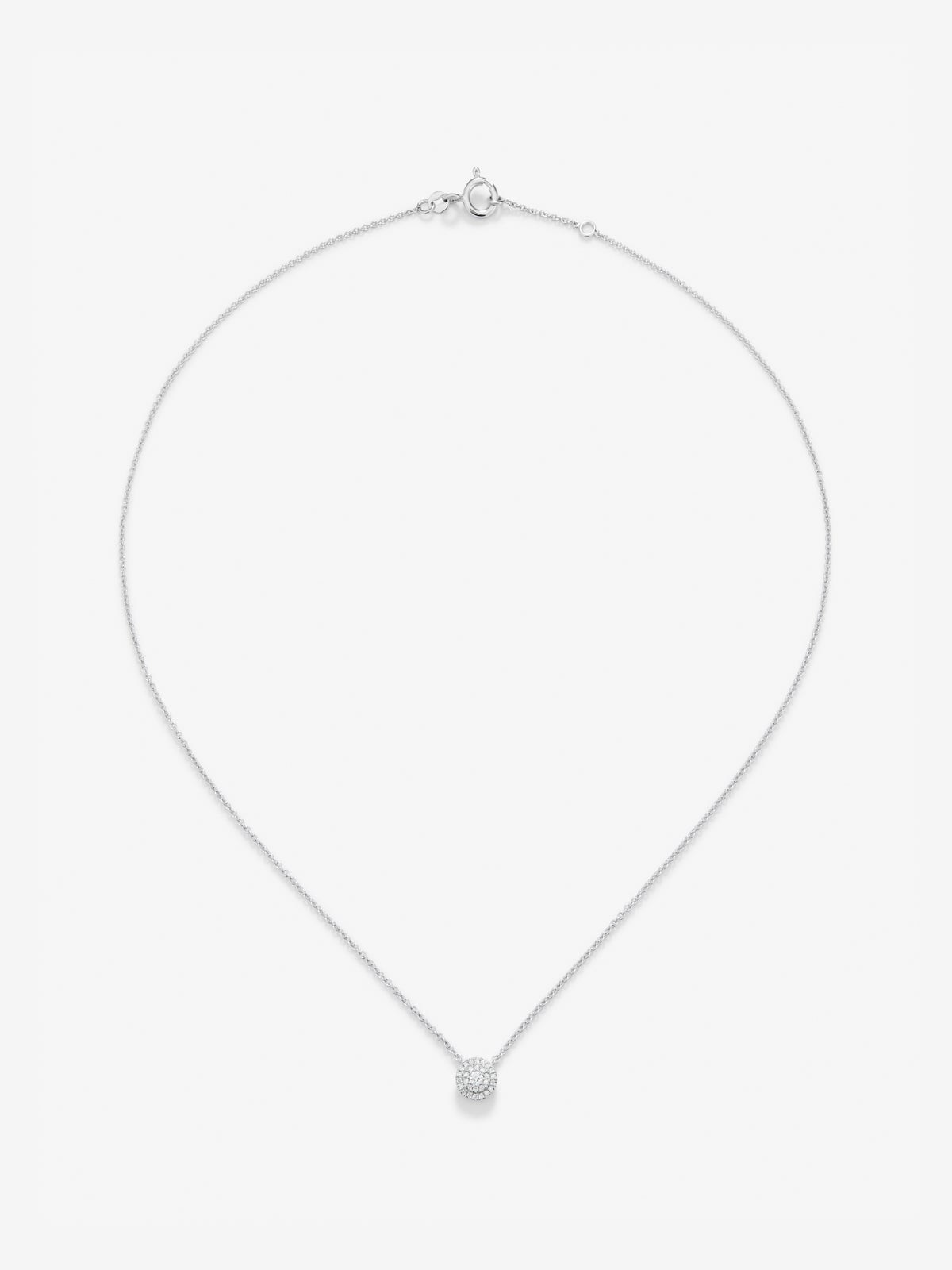 Colgante de oro blanco de 18K con perla akoya de 8,5mm y diamantes en talla brillante de 0,1 cts