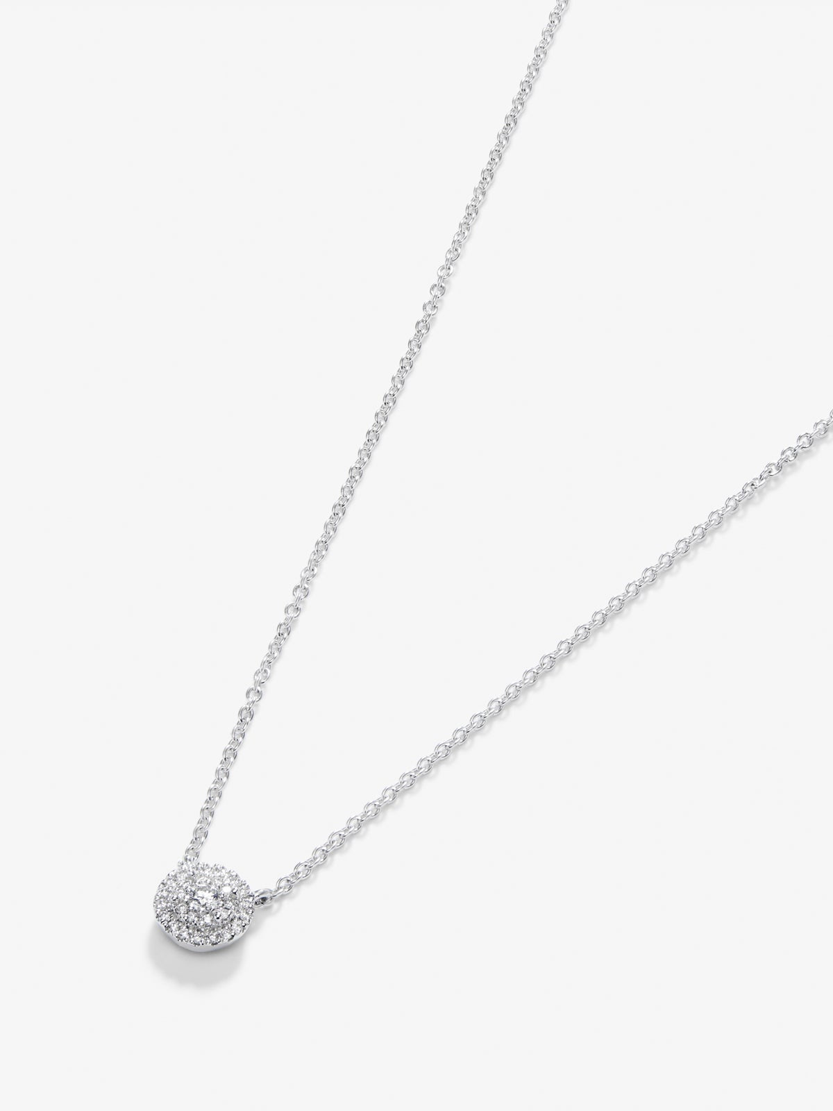 Colgante de oro blanco de 18K con perla akoya de 8,5mm y diamantes en talla brillante de 0,1 cts