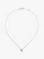 Colgante de oro blanco de 18K con una amatista verde en talla brillante de 0,44 cts y 12 diamantes en talla brillante con un total de 0,13 cts