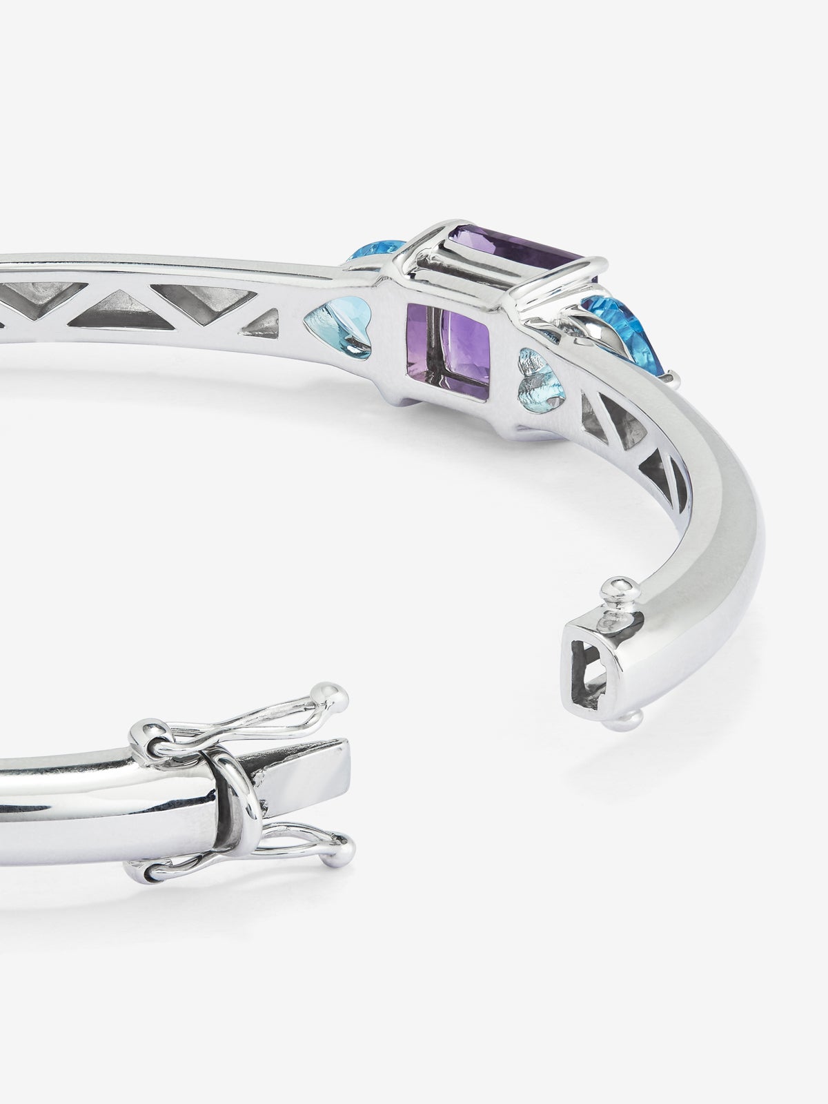 Pulsera rígida de plata 925 con amatista y topacios