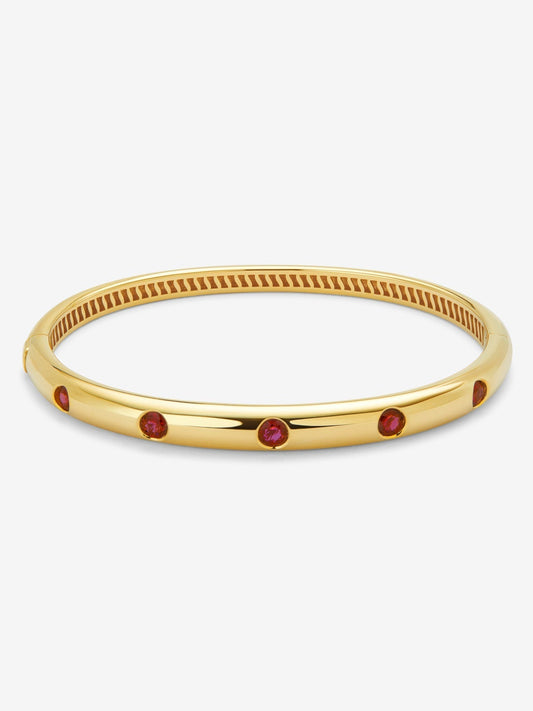 Pulsera de oro amarillo de 18K con rubíes en talla brillante de 1,2 cts