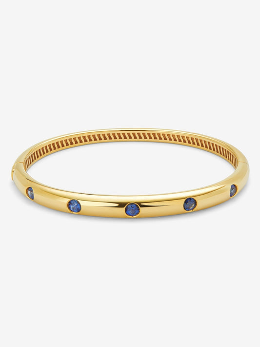Pulsera de oro amarillo de 18K con zafiros azules en talla brillante de 1,69 cts