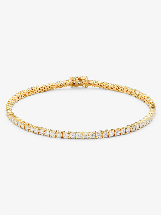 Pulsera rivière de oro amarillo de 18K con diamantes blancos en talla brillante de 3,11 cts
