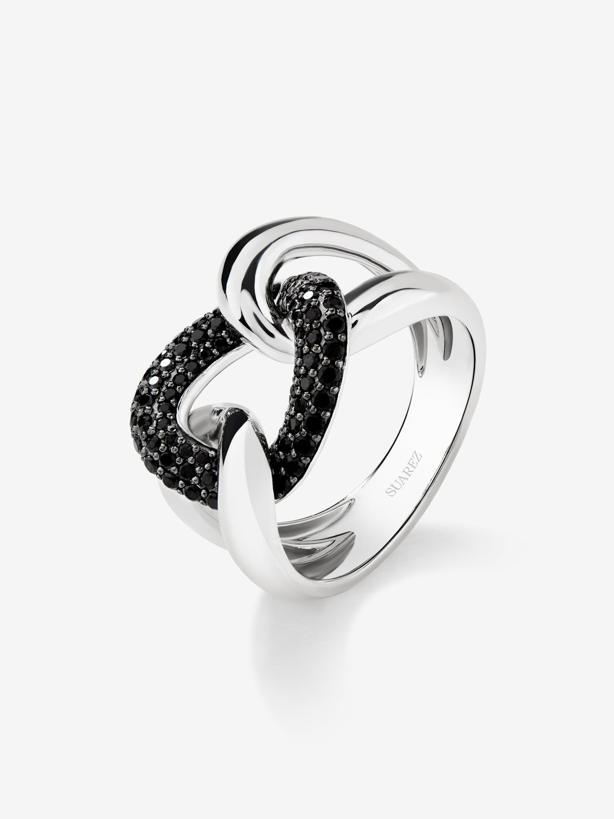 Anillo con nudo de plata 925 con espinelas