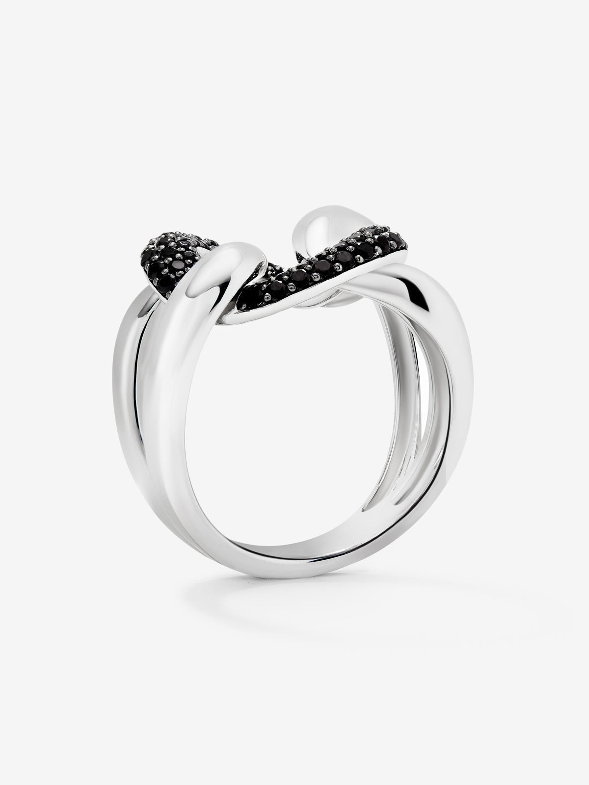 Anillo con nudo de plata 925 con espinelas