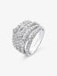 Anillo multibrazo de oro blanco de 18K con 70 diamantes en talla brillante con un total de 1,43 cts