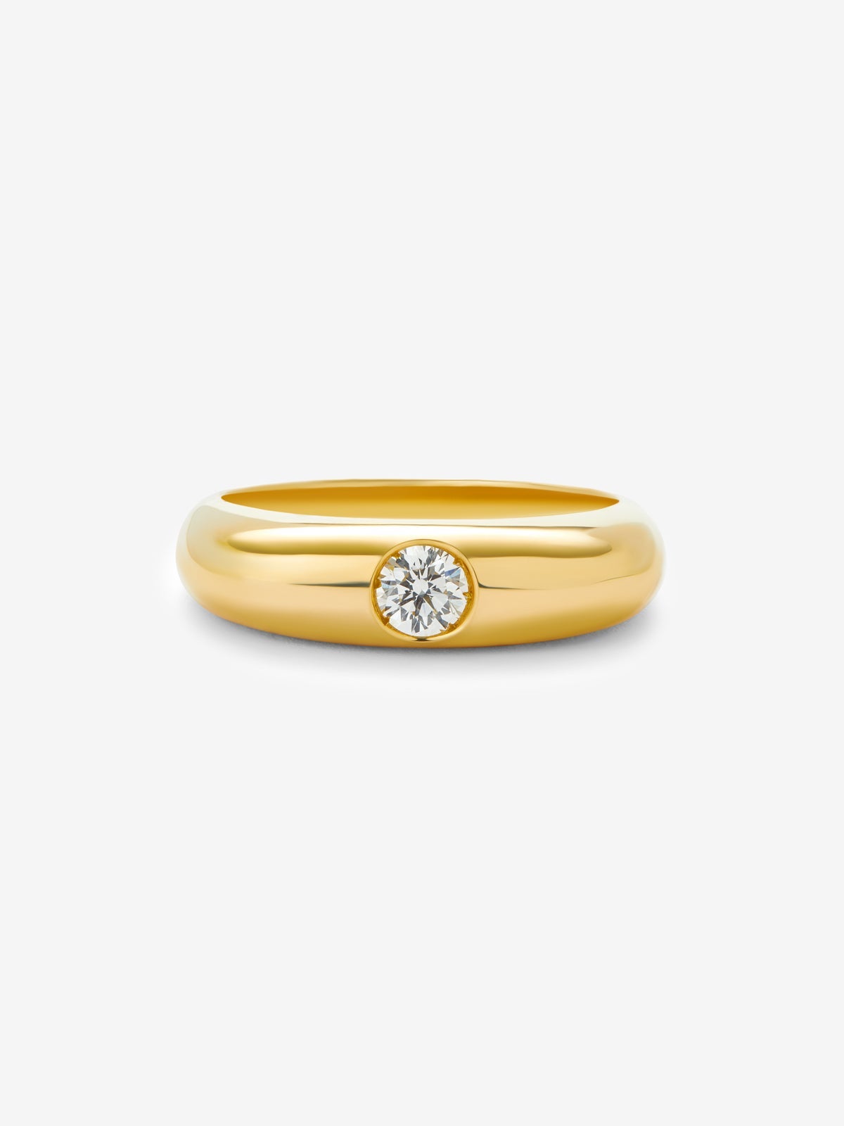 Anillo de oro amarillo de 18K con diamante en talla brillante de 0,2 cts