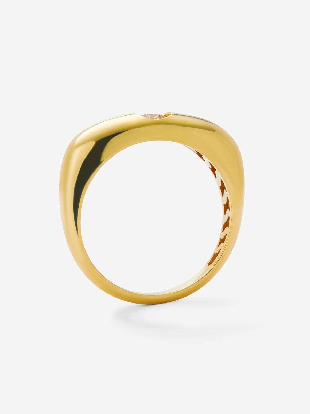 Anillo de oro amarillo de 18K con diamante en talla brillante de 0,2 cts