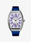 Reloj Franck Müller Vanguard de acero, pulsera de piel de cocodrilo azul y movimiento de cuarzo