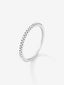 Anillo alianza media de compromiso de oro blanco de 18K con diamantes en garra 0,10ct