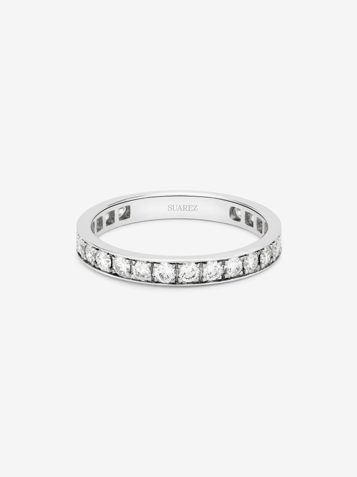 Anillo de compromiso de oro blanco con diamante