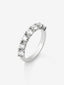 Media alianza de oro blanco de 18K con 8 diamantes en talla brillante con un total de 1,6 cts