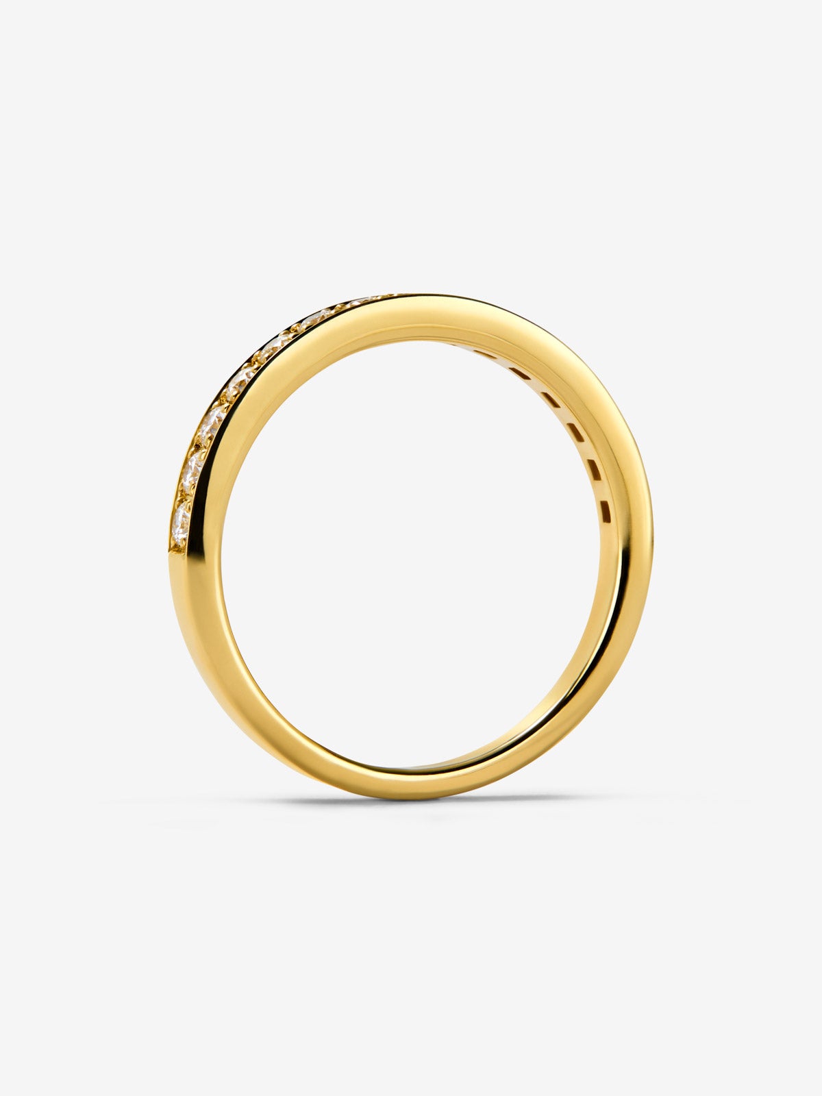 Media alianza de oro amarillo de 18K