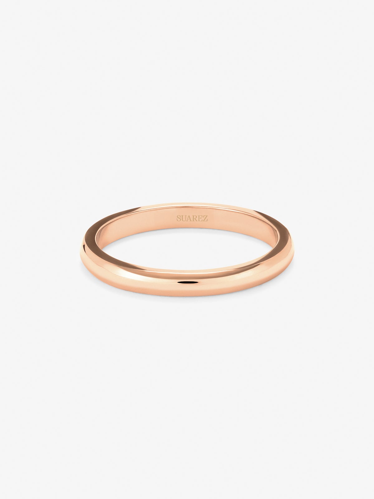 Alianza de boda de oro rosa de 18K
