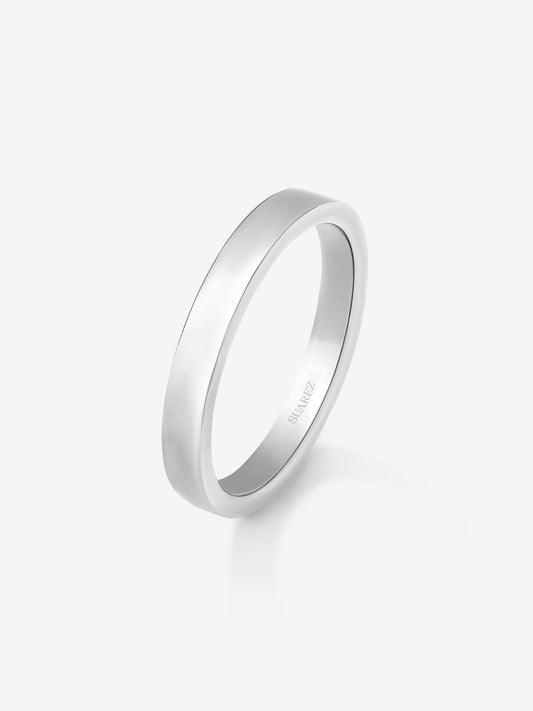 Alianza de boda de oro blanco de 18K