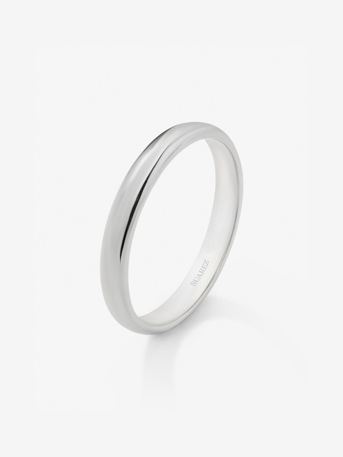 Alianza de boda de oro blanco de 18K