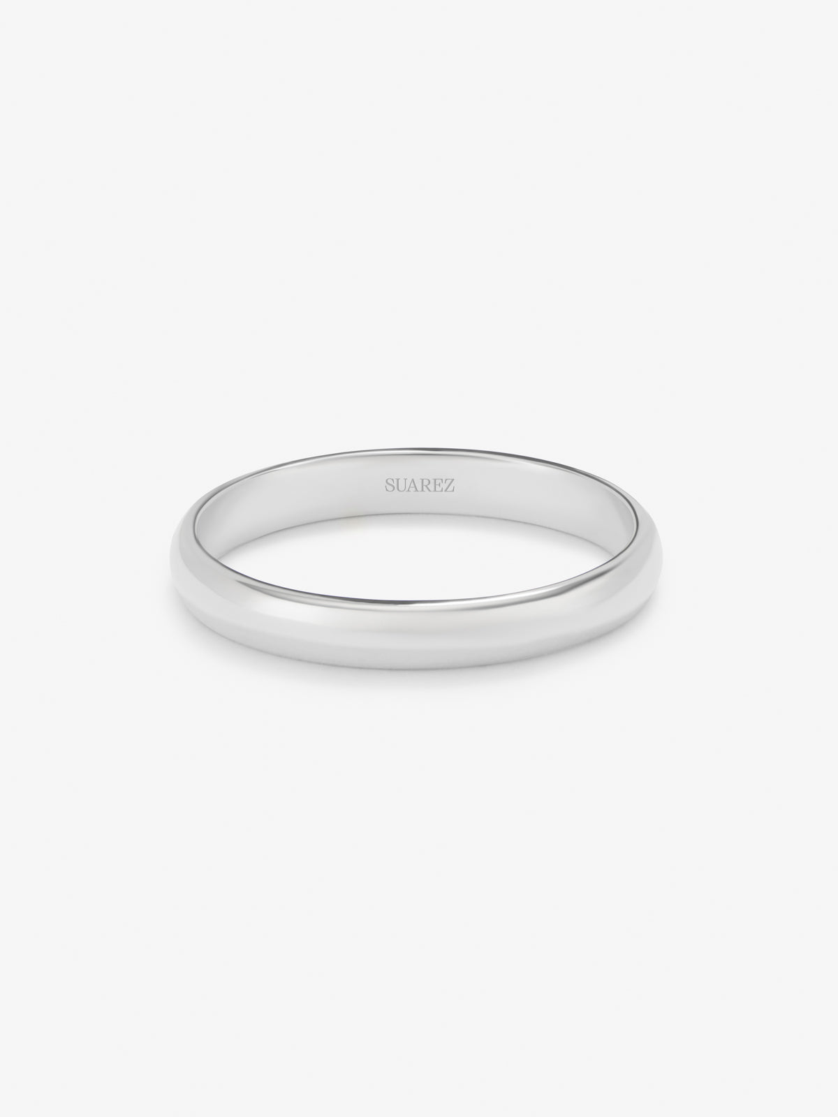 18K white gold wedding band