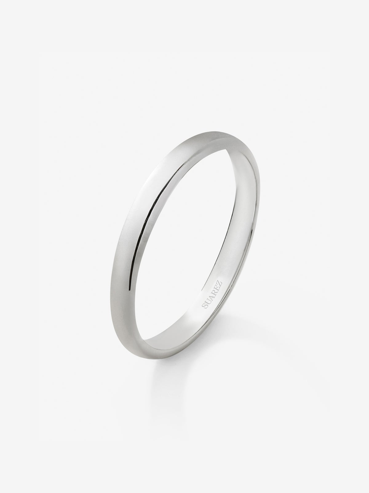 Alianza de boda de oro blanco de 18K