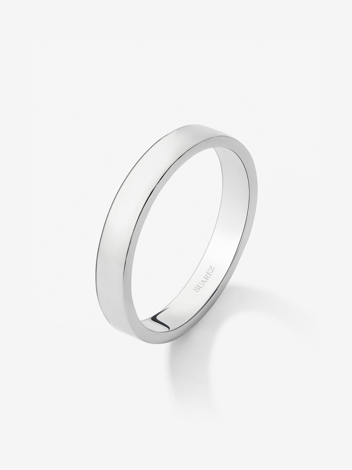 Alianza de boda de oro blanco de 18K