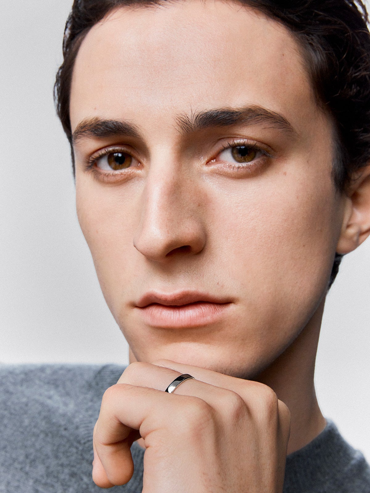 Alianza de boda de oro blanco de 18K