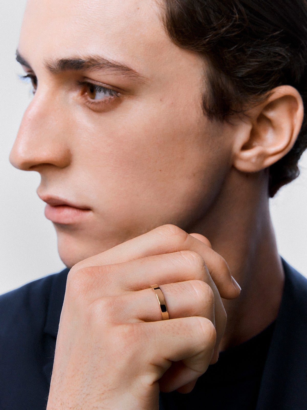 Alianza de boda de oro rosa de 18K