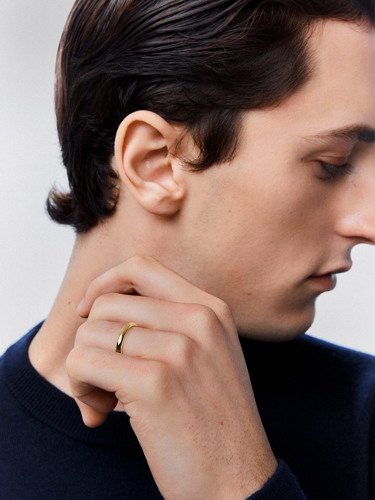 Alianza de boda de oro amarillo de 18K