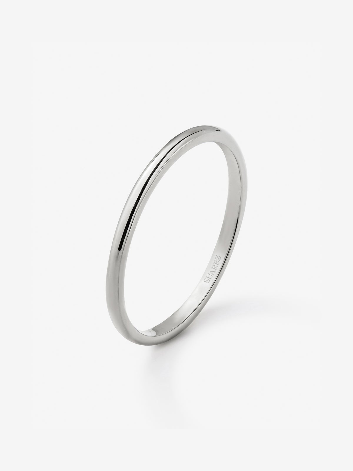 Alianza de boda de oro blanco de 18K