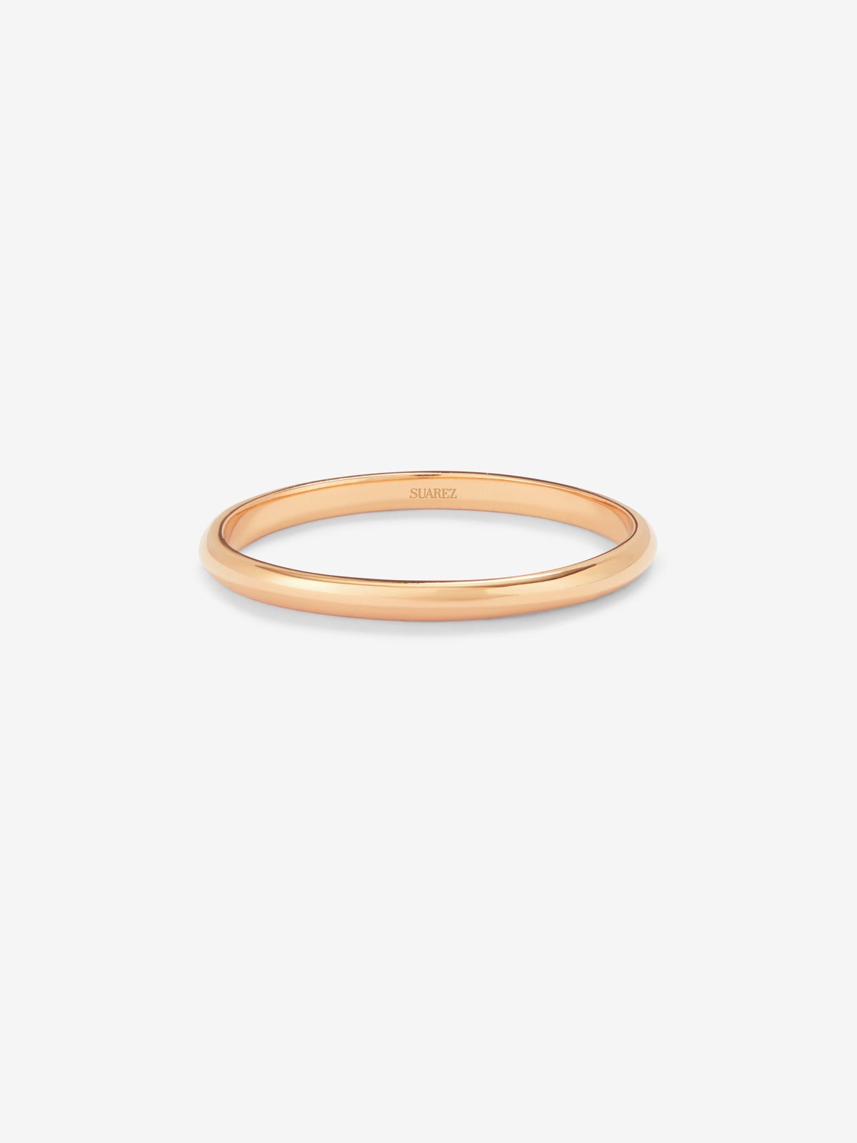 Anillo de compromiso de media caña de oro rosa de 18K 1,7mm