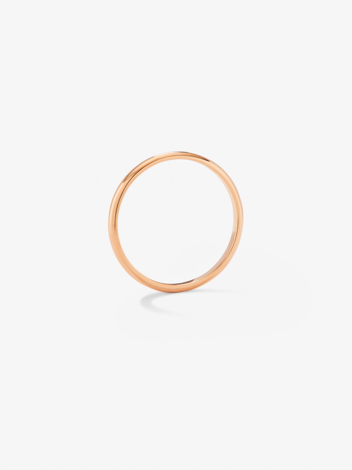 Anillo de compromiso de media caña de oro rosa de 18K 1,7mm