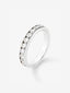 Alianza entera de oro blanco de 18K con 10 diamantes en talla brillante con un total de 1 cts