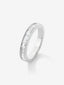 Media alianza de oro blanco de 18K con 31 diamantes en talla baguette con un total de 0,5 cts