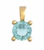 Charm de oro amarillo de 18K con topacio azul swiss en talla brillante