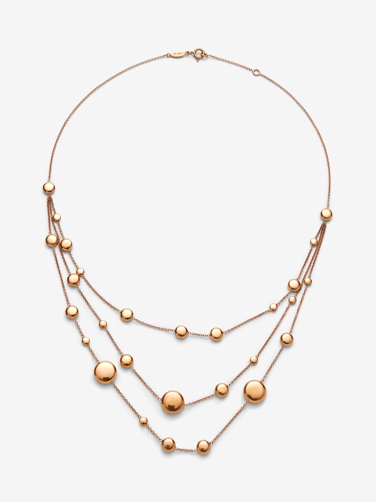 Collar triple de oro rosa de 18K