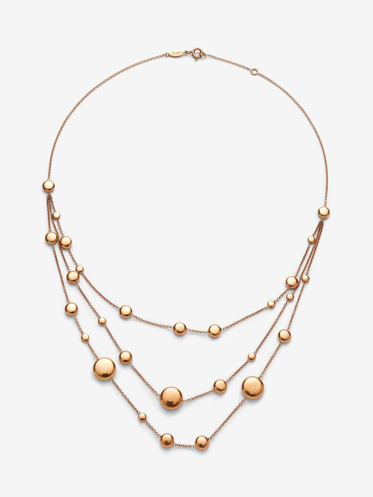 Collar triple de oro rosa de 18K