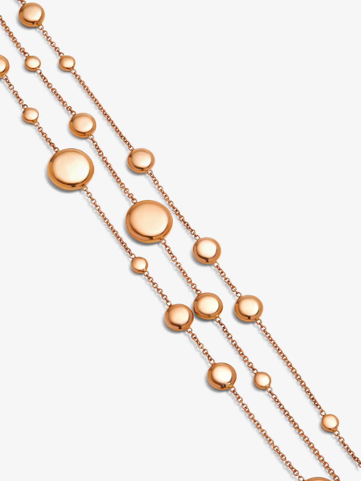 Collar triple de oro rosa de 18K