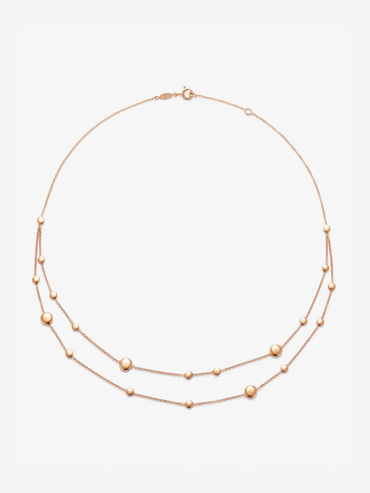 Collar doble de oro rosa de 18K
