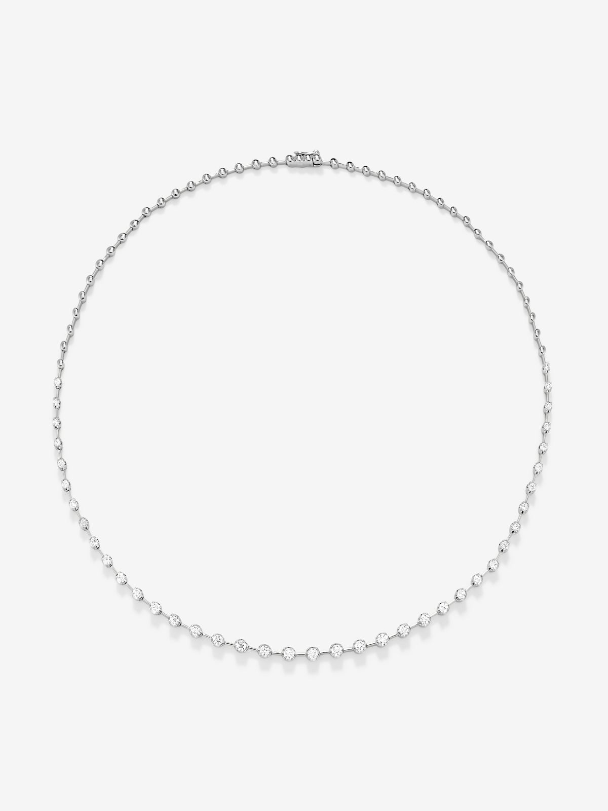 Collar de oro blanco de 18K con diamantes blancos en talla brillante de 2,03 cts