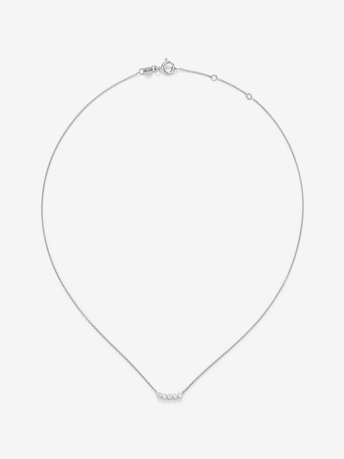 Colgante de oro blanco de 18K con diamantes en talla brillante de 0,07 cts