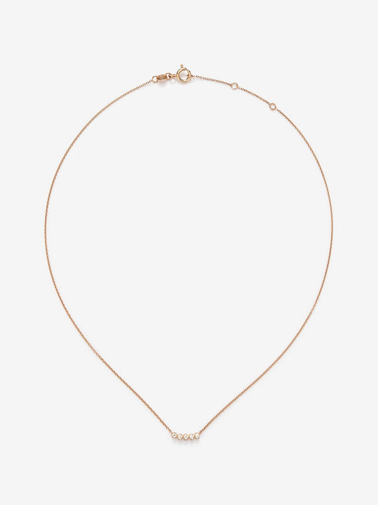 Collar de oro rosa de 18K con 5 diamantes en talla brillante con un total de 0,07 cts
