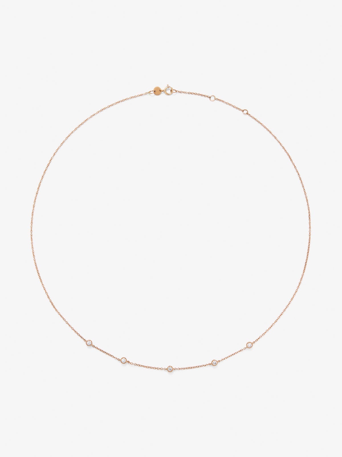 Collar gargantilla de oro rosa de 18K con diamantes